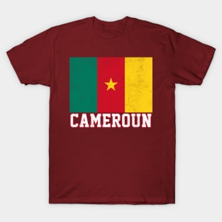 Cameroun / Vintage Look Flag Design T-Shirt